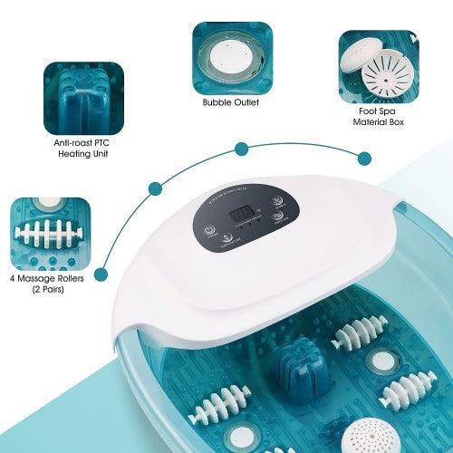 MaxKare Foot Spa Bath Massager with Heat, Bubbles; Vibration, 4 Massage Rollers (Green) - Toytexx MaxKare Foot Spa Bath Massager with Heat, Bubbles; Vibration, 4 Massage Rollers (Green) - Toytexx